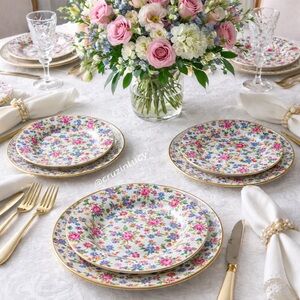 Royal Winton Old Cottage Chintz 8” Plates Set 5